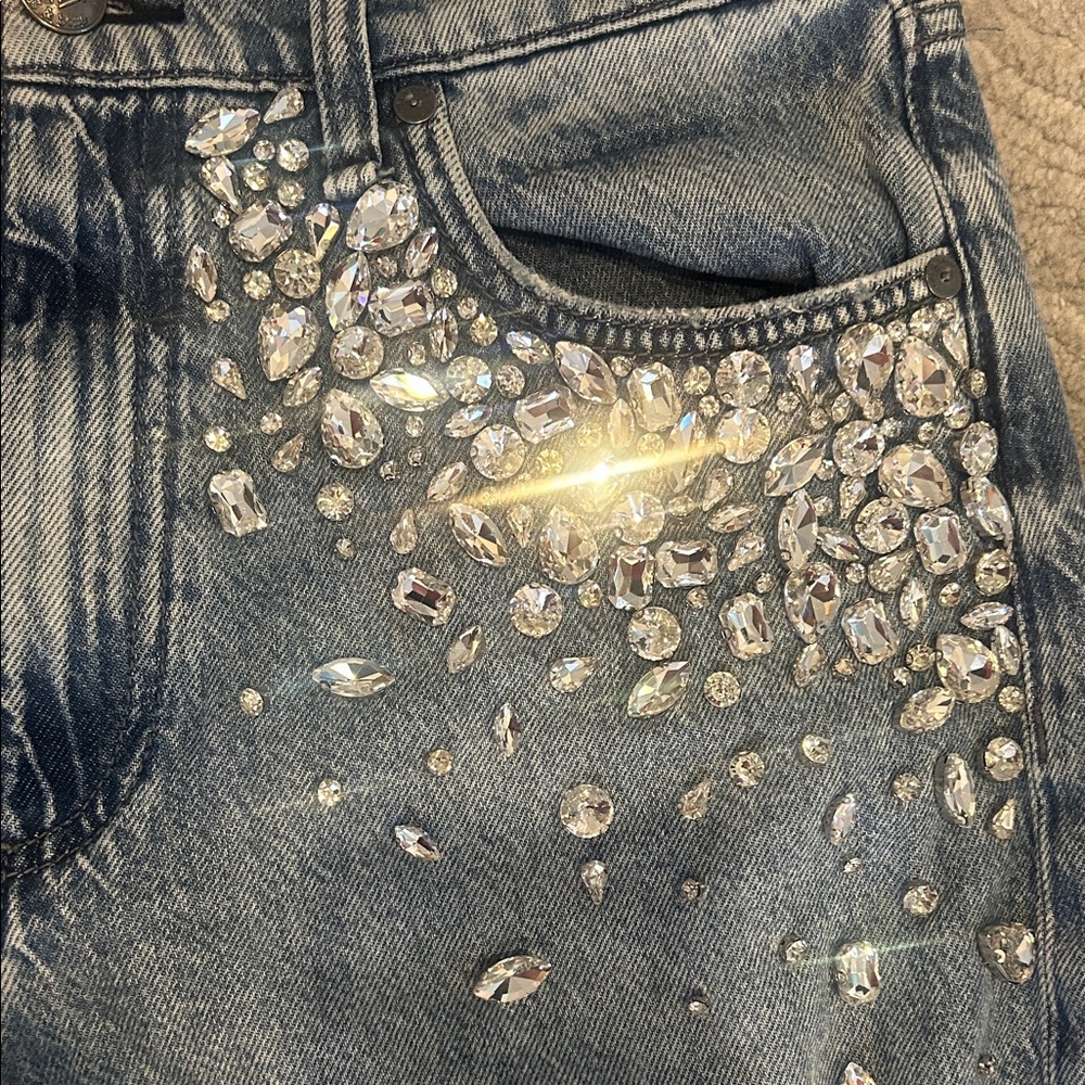 Rag & Bone Embellished Blue Jeans - Picture 3 of 6